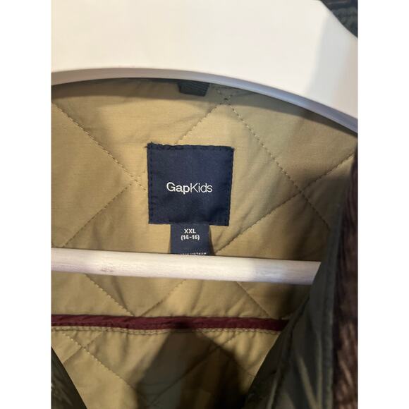 Boys Gap Preppy Quilted Field Jacket Green Corduroy Details XXL 14/16 - Picture 7 of 8